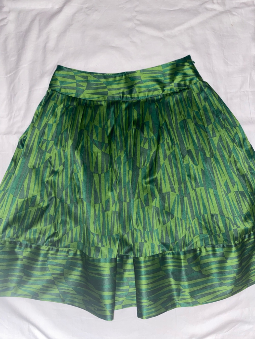 Forever 21 Green Patterned Circle Skirt